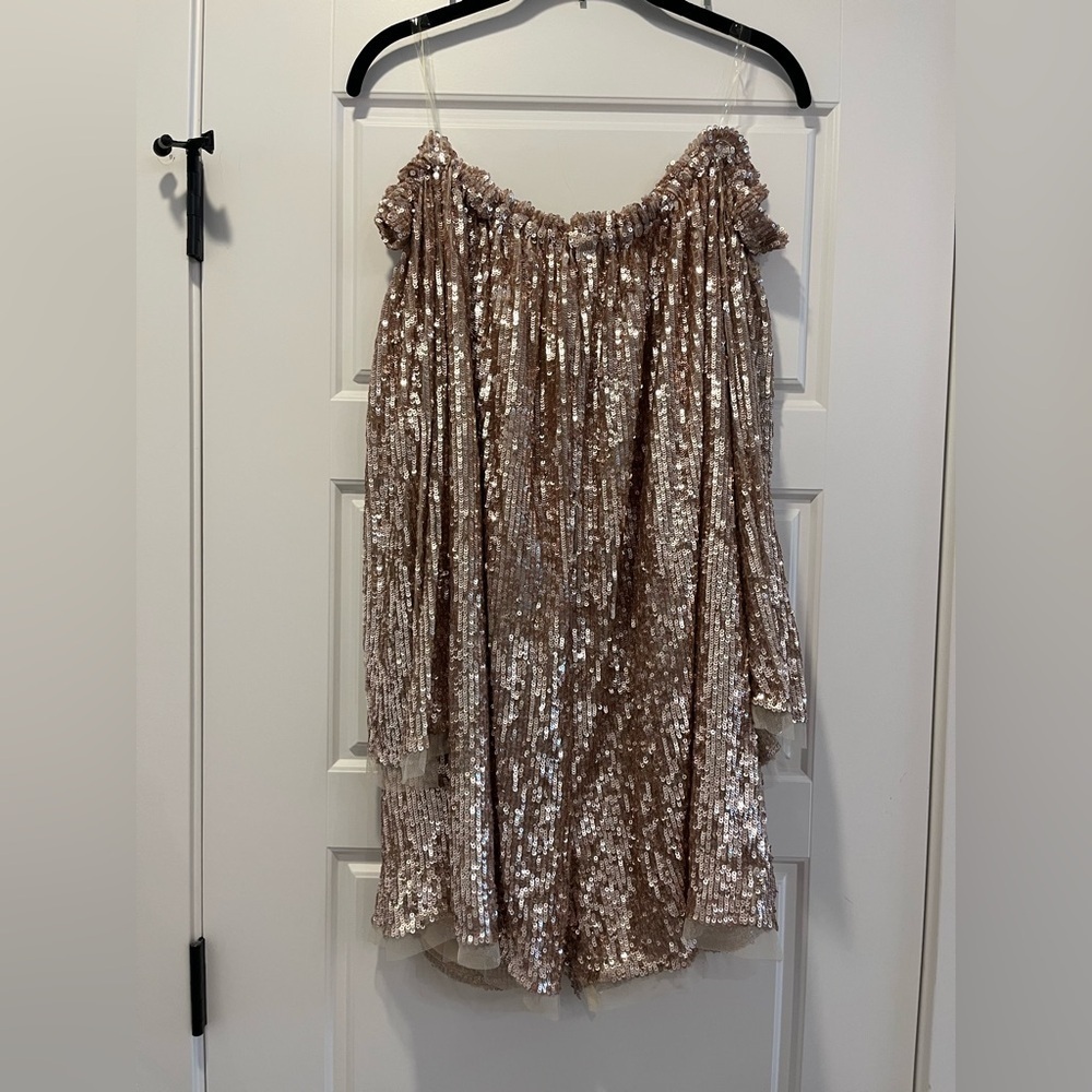 Free People Emilia Gold Sequin Romper - Picture 7 of 8